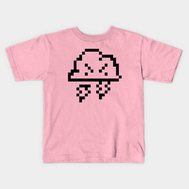 Pixel Storm Cloud Kids T-Shirt by SmileCo